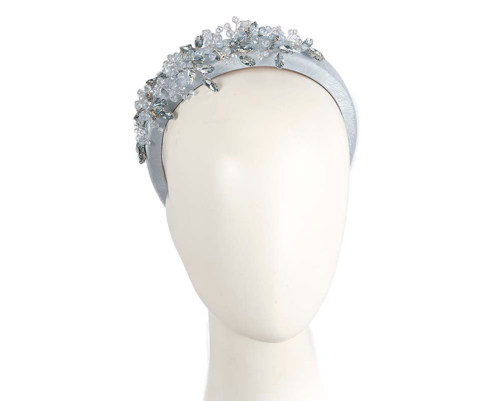 Light Blue crystals fascinator headband by Cupids Millinery-0